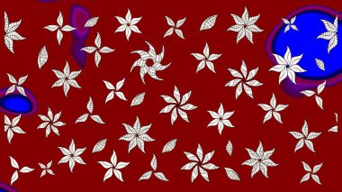 Küçük çiçekli yay deseni çiz. Raster illüstrasyonu. Suluboya stilinde kırmızı renkler üzerine.