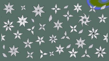 Raster düz çiçek çizim deseni. Hediye ambalaj kağıdı, tebrik kartları, posterler ve pankart tasarımı. Tarafsız renklerde çiçekler.