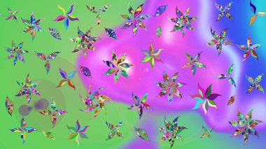 Anti-stres için soyut örnek sayfası. Raster illüstrasyonu. Yeşil renklerde.