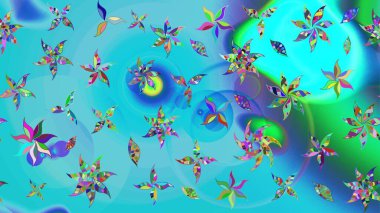 Küçük çiçekteki sevimli çiçek deseni. Raster illüstrasyonu. Çizim.