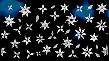 Çiçekli siyah eskiz deseni. Raster çiçek izi. Klasik taslak çizimi. Raster Yumuşak kumaş deseni.