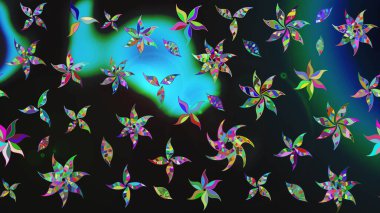 Suluboya çiçekli çiçek deseni. Raster illüstrasyonu. Gri renkli güzel tekstil.