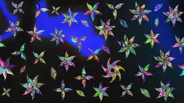 Soyut etnik raster çizim kalıbı. Kabile sanatı boho baskısı, klasik çiçek arkaplanı. Arkaplan dokusu, duvar kağıdı, gri renkli çiçek teması.