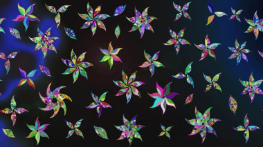 Renkli desenli eskiz deseni, gri çiçekler ve dekoratif elementlerle. Eskiz geçmişi. Raster illüstrasyonu. Kumaş, tekstil, duvar kağıdı baskısı için. Antika retro tarzı.