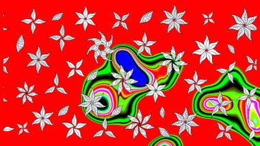 Taslak dekoratif arka plan, çiçek mandala. Çiçek. Raster illüstrasyonu. Kırmızı renklerde.