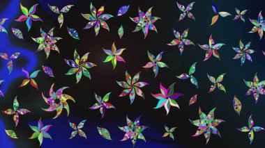 Çizim çiçek deseni duvar kağıdı, web sitesi arka planı, ambalaj kağıdı, davetiye, broşür, afiş veya web sitesi için kullanılabilir. El çizimi Raster çizimi. Parlak elementlerin.