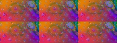 Raster illüstrasyonu. Kahverengi renkli çiçekler. Asya tekstil tarzında. Çiçek desenli çizim. Raster illüstrasyonu.