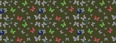 Doğa kelebeğinin yüksek kalitesi. Su rengi filtresi efektli yeşilde resimler. Klasik tarzda hem de. Raster illüstrasyonu.