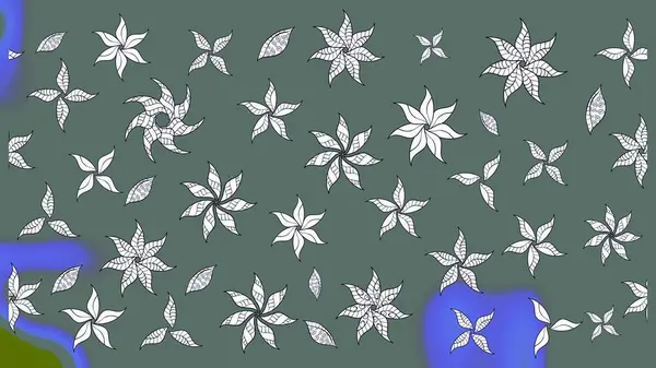 Çiçekli bahar çiçekleri. Küçük çiçekte güzel bir desen. Küçük renkli çiçekler. Moda baskıları için zarif bir şablon. Motley illüstrasyonu.