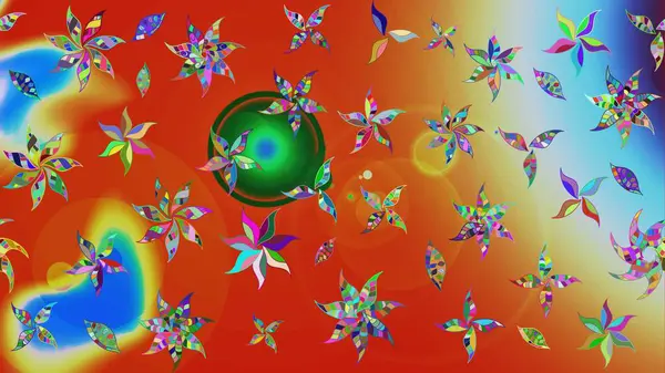 Elle boyanmış suluboya resim çizimleri, çiçekler ve bitkiler. Turuncu renkte çiçekler.