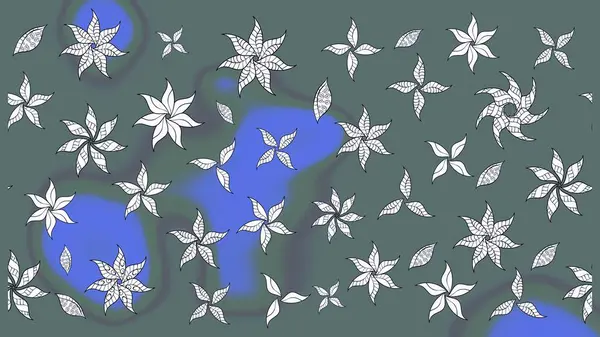 Çiçekli çiçek deseni, suluboya. Raster deseni. Süslü kumaş deseni.