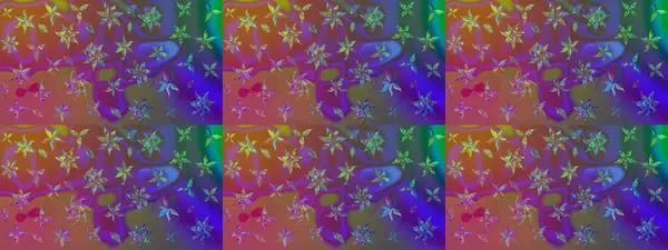 Düz Çiçek Elementleri Tasarımı. Mor renkli çiçekler. Raster Illustrasyon 'daki Çiçek Deseni' nin son moda çizimi. Renkli Yaz Teması çizim şablonu.