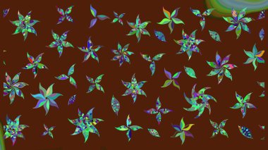 Davetiye ve kartpostal tasarımı için dekoratif çiçek unsurları. Tekstil için figür. Yapraklı çizim şekli. Poster ya da kapak için arka plan. Sevimli zarif çiçekler Raster illüstrasyonu.