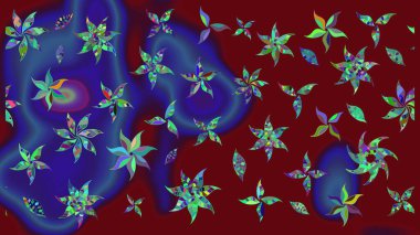 Kırmızı renkte manzaralı çiçek deseni. Sevgililer günü ve tebrik kartı konsepti için şık bir davetiye. Üst manzara, yumuşak stil. Çiçek kompozisyonu, el boyası, hassas şablon..