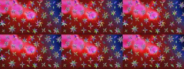 Tomurcukları papatya çiçekleri olan sevimli bir çiçek deseni. Eskiz geçmişi. Raster illüstrasyonu. Kumaş, tekstil, duvar kağıdı baskısı için. Eski usul. Miles Fleur, dandik süs.