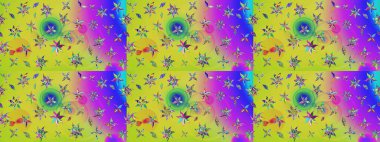 Çiçekli karalama şeklinde Raster çiçek deseni. Nazikçe, güzel çiçek arkaplanı. Sarı renkte çiçekler.