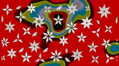 Raster deseni. Süslü kumaş deseni. Çiçekli çiçek deseni, suluboya..