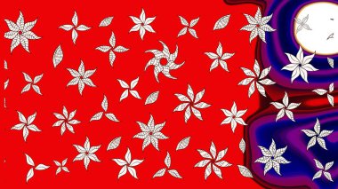 Küçük çiçekteki sevimli çiçek deseni. Kırmızı renkte çiçekler.