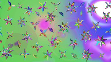 Çiçekli el çizimi çizimi deseni. Modern gelişim yeşil raster arka plan duvar kâğıdı illüstrasyon klasik çizgili iz sürme desenli çiçekler, çiçekli süsler.