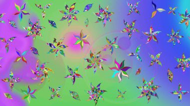 Güzel kumaş deseni. Düz Çiçek Elementleri Tasarımı. Renkli Yaz Temalı eskiz kalıbı. Raster illüstrasyonunda çiçek deseni çizimi.