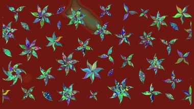 Raster illüstrasyonu. Kırmızı renkte güzel bir tekstil. Suluboya çiçekli çiçek deseni.