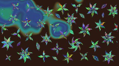 Çiçek arkaplan. Kahverengi renkli şirin tekstil. Çiçek duvar kâğıdı. Renkli çizim kalıbı. Raster illüstrasyonu.