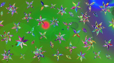 Klasik taslak çizimi. Raster Yumuşak kumaş deseni. Çiçek yeşili eskiz deseni. Raster çiçek izi..