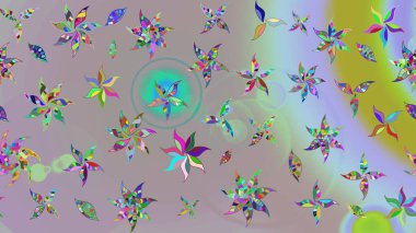 Çiçeksel elementlerle süslenmiş zarif raster dokusu. Parlak çiçekli nötr renkler üzerine soyut çizim deseni. Küçük çiçekte şirin bir çiçek deseni var..