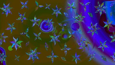 Raster Şirin kumaş deseni. Eskiz klasiği. Renkli Bahar Teması eskiz kalıbı. Düz Çiçek Elementleri Tasarımı.