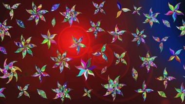 Çiçek desenli raster, kahverengi çizgi grafik desenli soyut raster arkaplan. Modern stil dokusu.