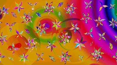 Güzel karalamalı çiçek desenli çizim. Raster illüstrasyonu. Küçük çiçekteki sevimli çiçek deseni. Güzel kumaş deseni.