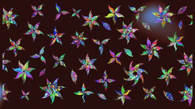 Küçük çiçekteki sevimli çiçek deseni. Kahverengi renkte çiçekler.