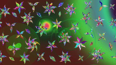 Anti-stres için soyut örnek sayfası. Yeşil renklerde. Raster illüstrasyonu.