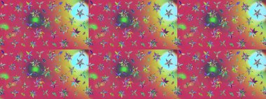 Çiçek desenli eskiz. Gömlek baskısı için çiçek boyası. Pembe renkte çiçekler.