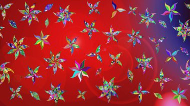 Üst manzara, yumuşak kırmızı renk tarzı. Çiçek kompozisyonu, el boyası, hassas şablon. Manzaralı çiçek deseni. Sevgililer günü ve tebrik kartı konsepti için şık bir davet.