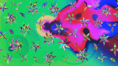 Raster. Eskiz geçmişi. Eski usul. Tomurcukları çiçek olan sevimli bir çiçek deseni. Raster illüstrasyonu. Kumaş, tekstil ve duvar kağıdı baskısı için..