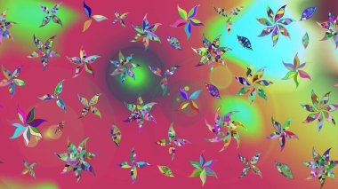 Raster düz çiçek çizim deseni. Pembe renkli çiçekler. Tasarım hediye paketi, tebrik kartları, posterler ve afiş tasarımı.