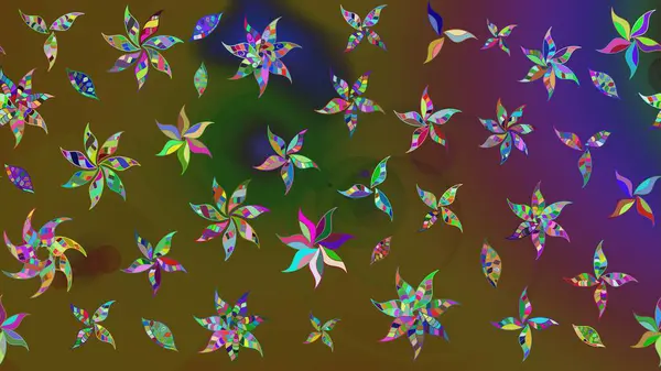 Tekstil tasarımı için yeşil renkli geleneksel halk çiçekleri buketi. Üzerinde gelincikler ve vadi zambakları olan renkli çiçek desenli nakış..