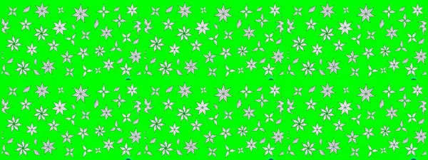 Çiçekli karalama şeklinde Raster çiçek deseni. Nazik, sevimli çiçek arkaplanı. Yeşil renkte çiçekler.