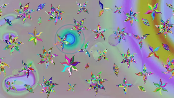 Renkli Bahar Teması eskiz kalıbı. Düz Çiçek Elementleri Tasarımı. Raster illüstrasyonu. Şirin çiçek elementleri. Çizim deseni Modaya uygun kumaş deseni.