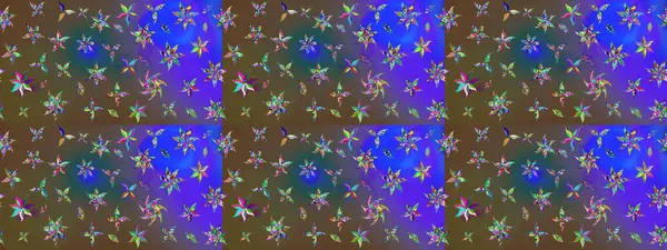 Kahverengi renkli şirin çiçek deseni. Raster Modaya uygun kumaş deseni. Düz Çiçek Elementleri Tasarımı. Renkli Bahar Teması çizim şablonu.