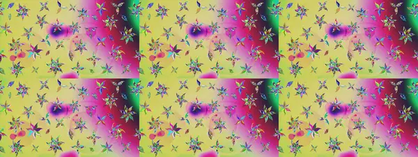 Güzel kumaş deseni. Raster illüstrasyonu. Raster illüstrasyonundaki çiçek desenli çizim. Tarafsız renklerde.