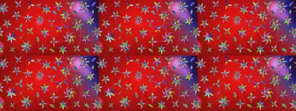 Güzel kumaş deseni. Raster illüstrasyonu. Asya tekstil tarzında. Çiçek desenli çizim. Düz Çiçek Elementleri Tasarımı. Renkli Bahar Teması çizim şablonu.