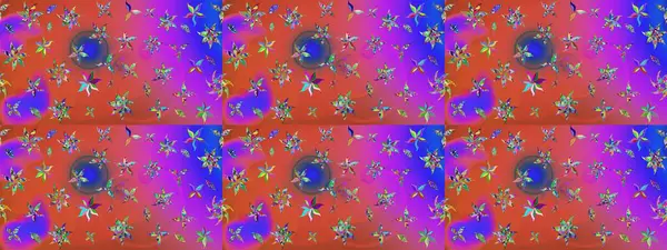 Süslü kumaş deseni. Düz Çiçek Elementleri Tasarımı. Raster illüstrasyonundaki çiçek desenli çizim. Renkli Bahar Teması çizim şablonu.