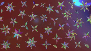 Kahverengi renklerde. Raster illüstrasyonu. Raster deseni. Soyut çiçek çizim kalıbı arka planı. Küçük çiçekte sevimli çiçek deseni var..