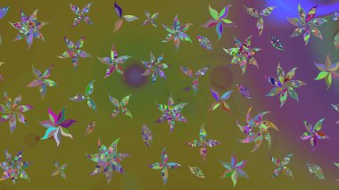 Raster Çiçek İllüstrasyonu güzel tekstil. Kahverengi renkli etnik çiçeklerle zarif bir eskiz deseni..