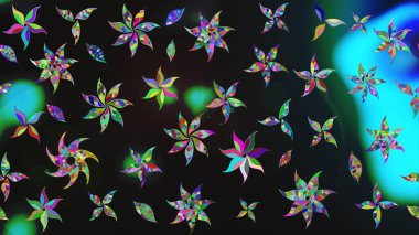 Raster illüstrasyonu. Asya tekstil tarzında. Raster illüstrasyonu. Gri renkli çiçekler. Çiçek desenini çiz.