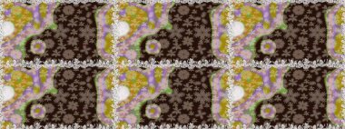 Renkli Bahar Temalı Kusursuz Arkaplan. Kusursuz Chichi kumaş deseni. Düz Çiçek Elementleri Tasarımı. Çiçek deseni. Raster illüstrasyonu.