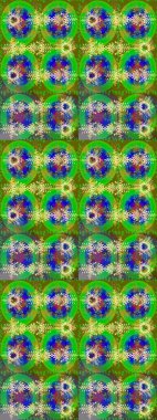 Basit bir kar tanesi. Kışın sembolü, mutlu noeller, mutlu yeni yıl kutlaması Raster illüstrasyonu. Soyut duvar kâğıdı, ambalaj dekorasyonu. Yeşil, mavi ve sarı renkler üzerine resim.