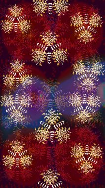 Çiçeksel elementlerle süslenmiş zarif raster dokusu. Küçük çiçekte hoş bir çiçek deseni var. Parlak çiçekli kırmızı renkler üzerine soyut çizim deseni.